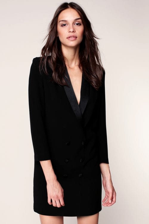 Robe noire col tailleur Ba&sh